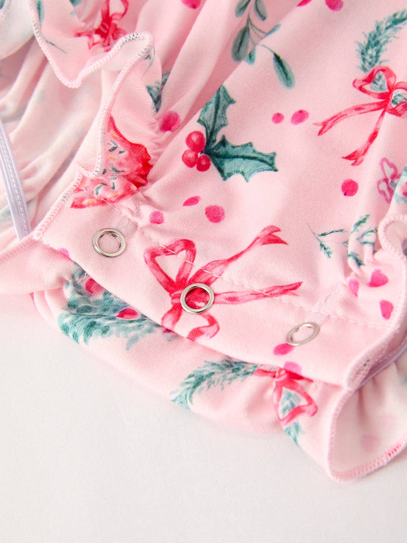 Winter Christmas Smocking Embroidery Colorful Girls Romper