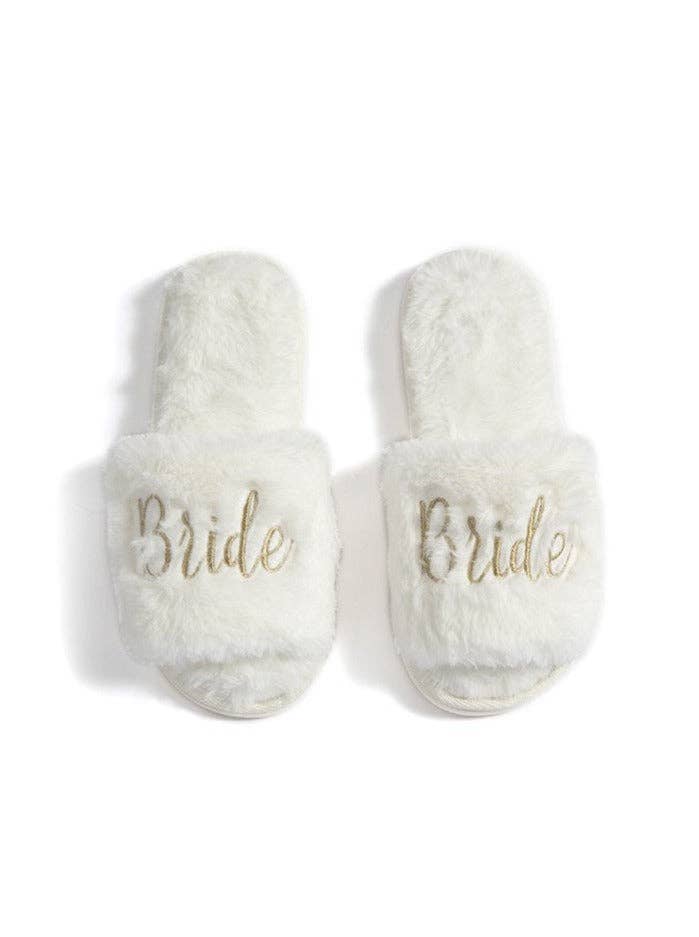 "BRIDE" SLIPPERS,IVORY