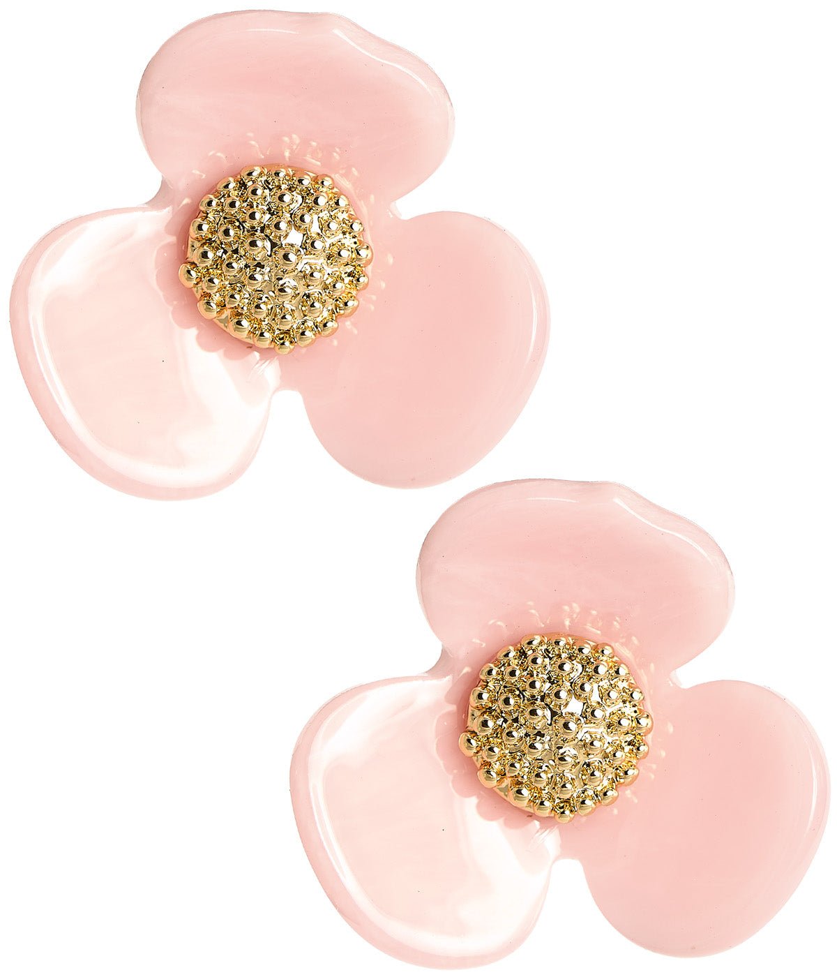 Bell Acrylic Flower Earring - Light Pink - Bexa Boutique