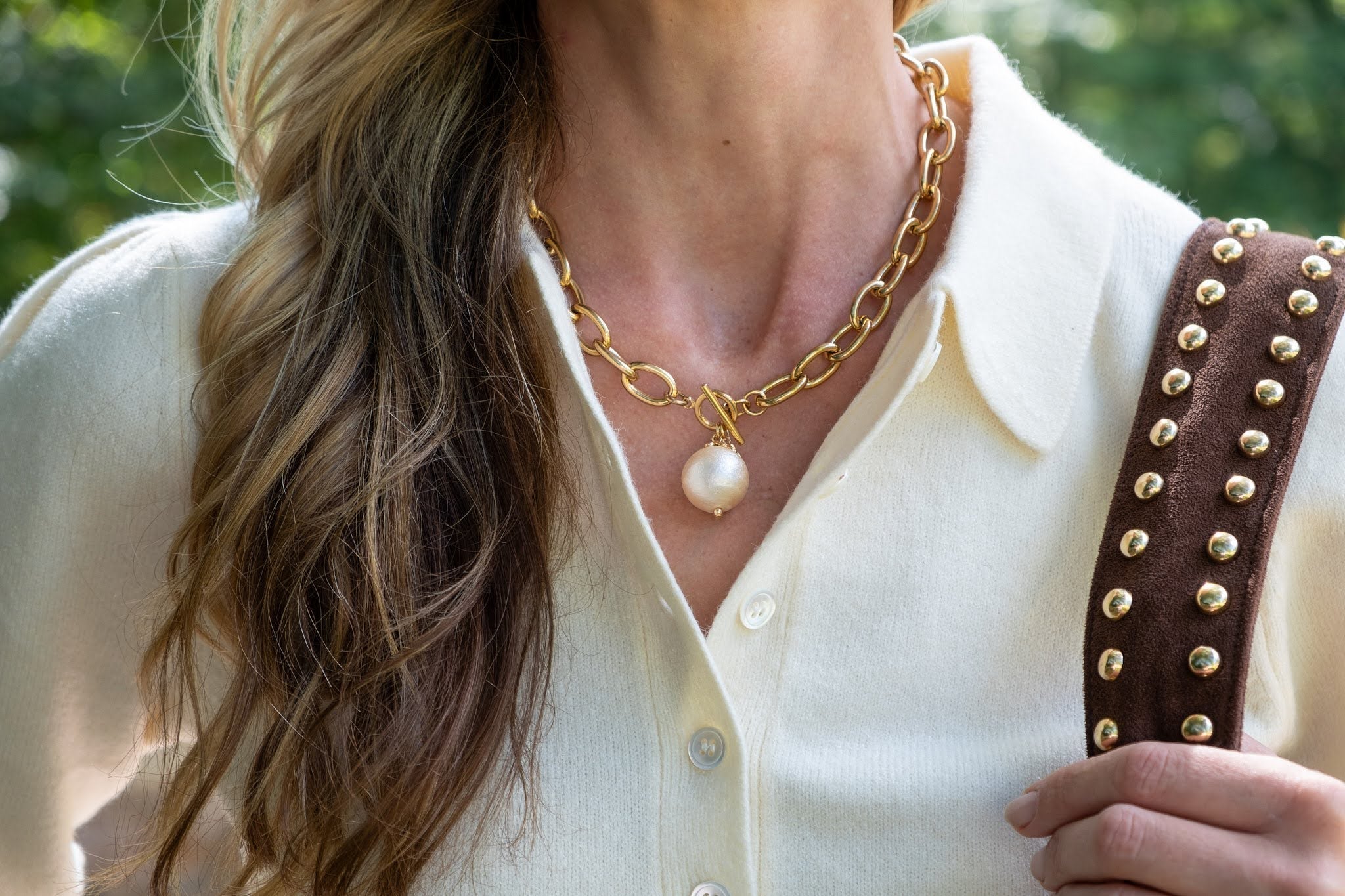 Betty Cotton Pearl Chain Necklace
