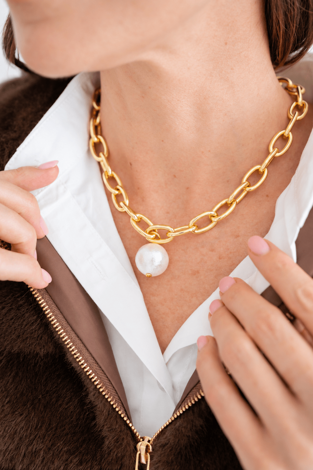 Betty Cotton Pearl Chain Necklace