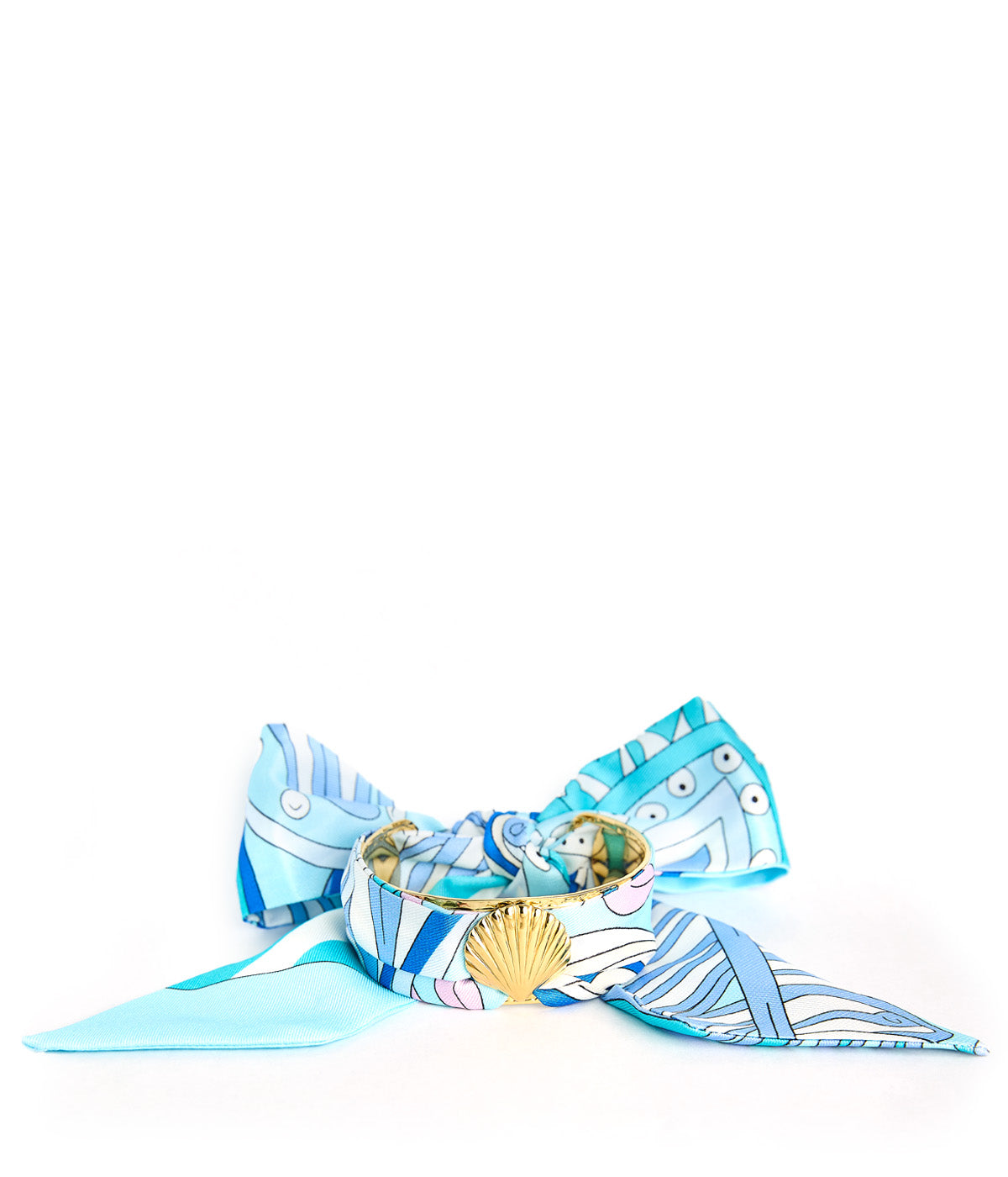 Scallop Shell Scarf Cuff - Blue Pucci - Bexa Boutique