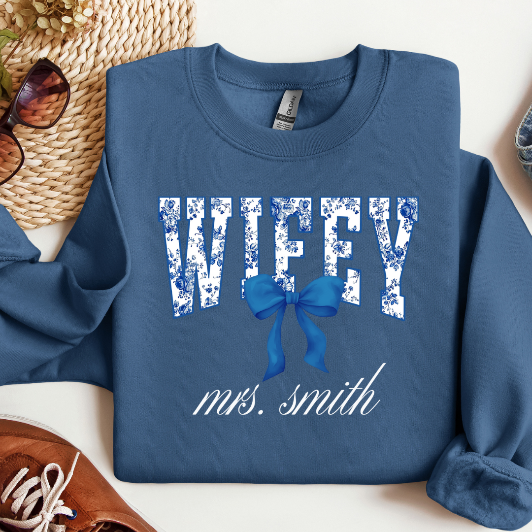 Personalized Floral Wifey Tee