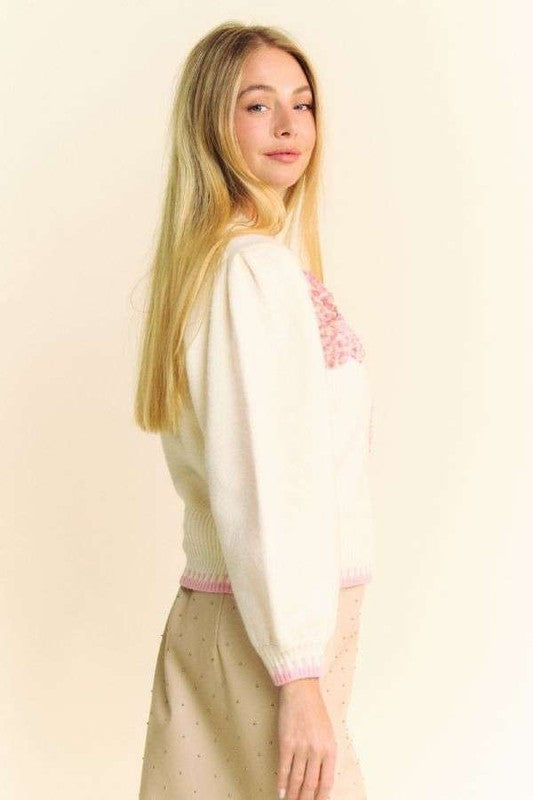 Flower Patch Fuzzy Sweater