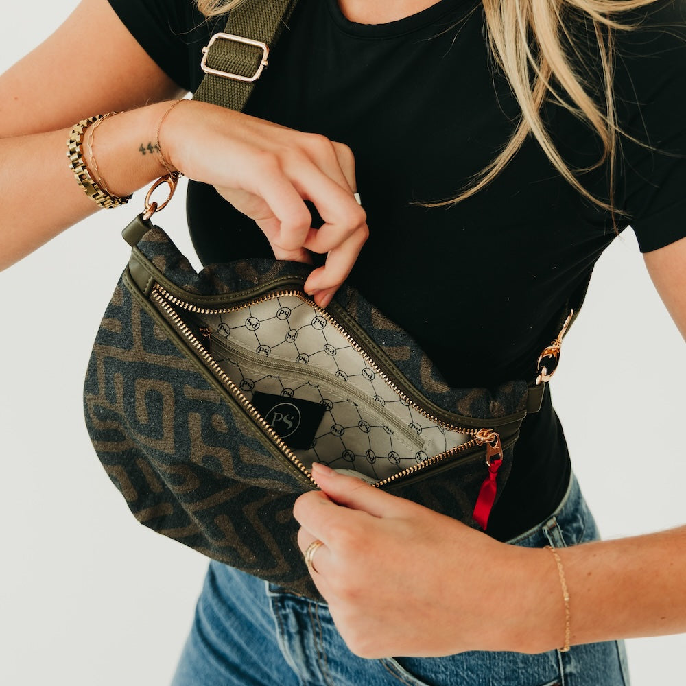 Callahan Canvas Printed Bum Bag - Camouflage - Bexa Boutique