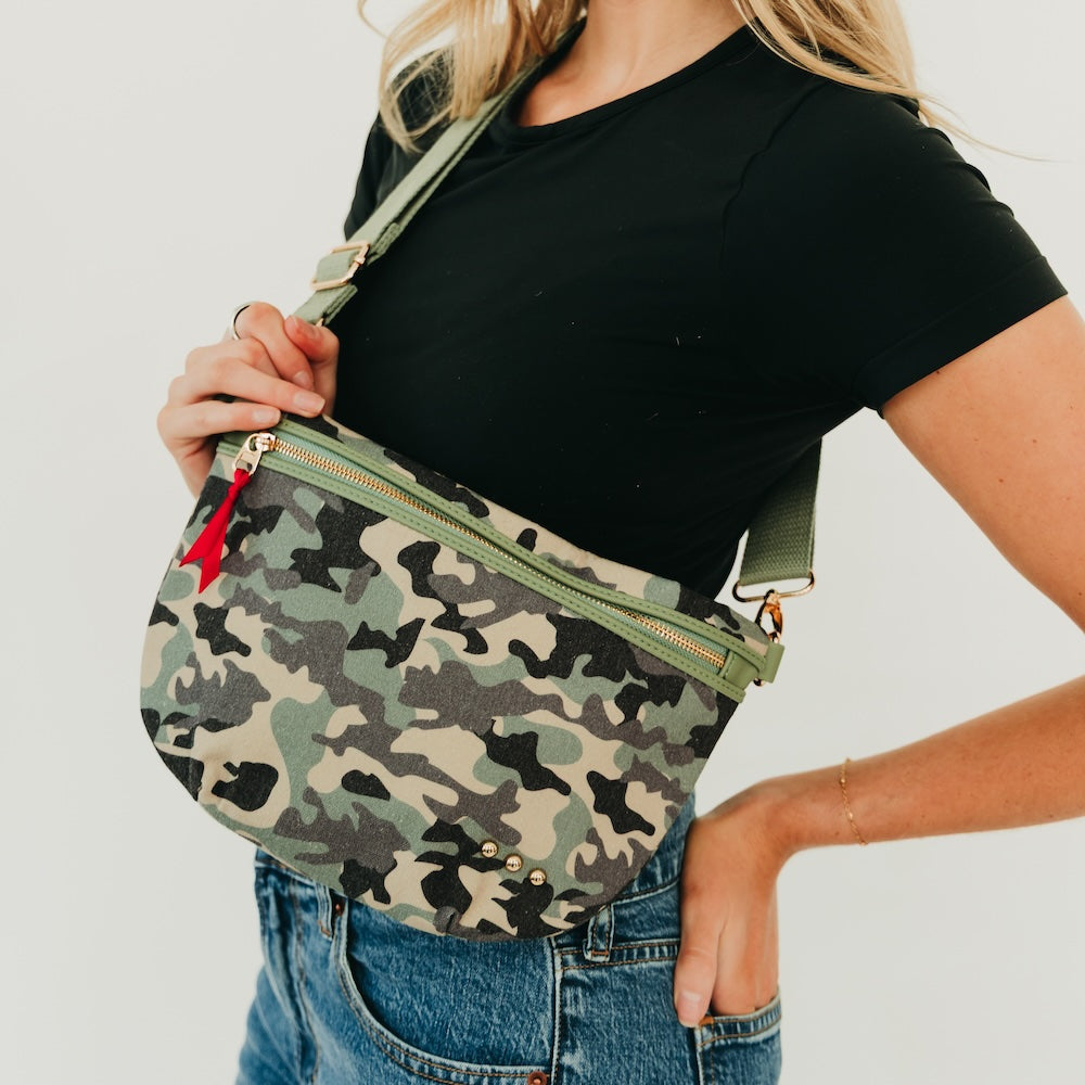 Callahan Canvas Printed Bum Bag - Camouflage - Bexa Boutique