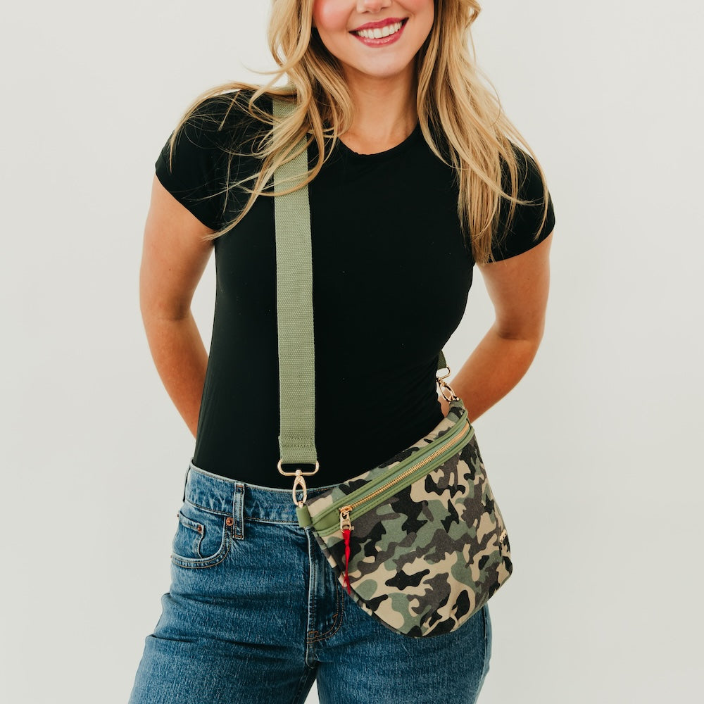 Callahan Canvas Printed Bum Bag - Camouflage - Bexa Boutique