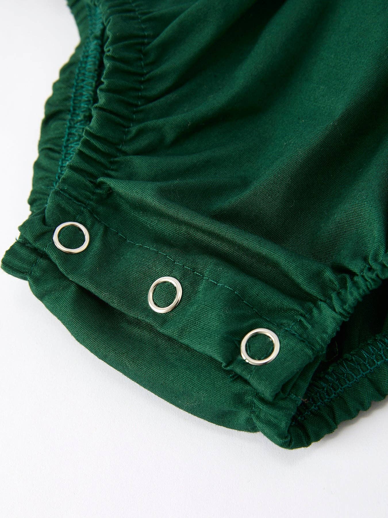 Baby Girls Holiday Outfit – Santa Bow Green Christmas Romper