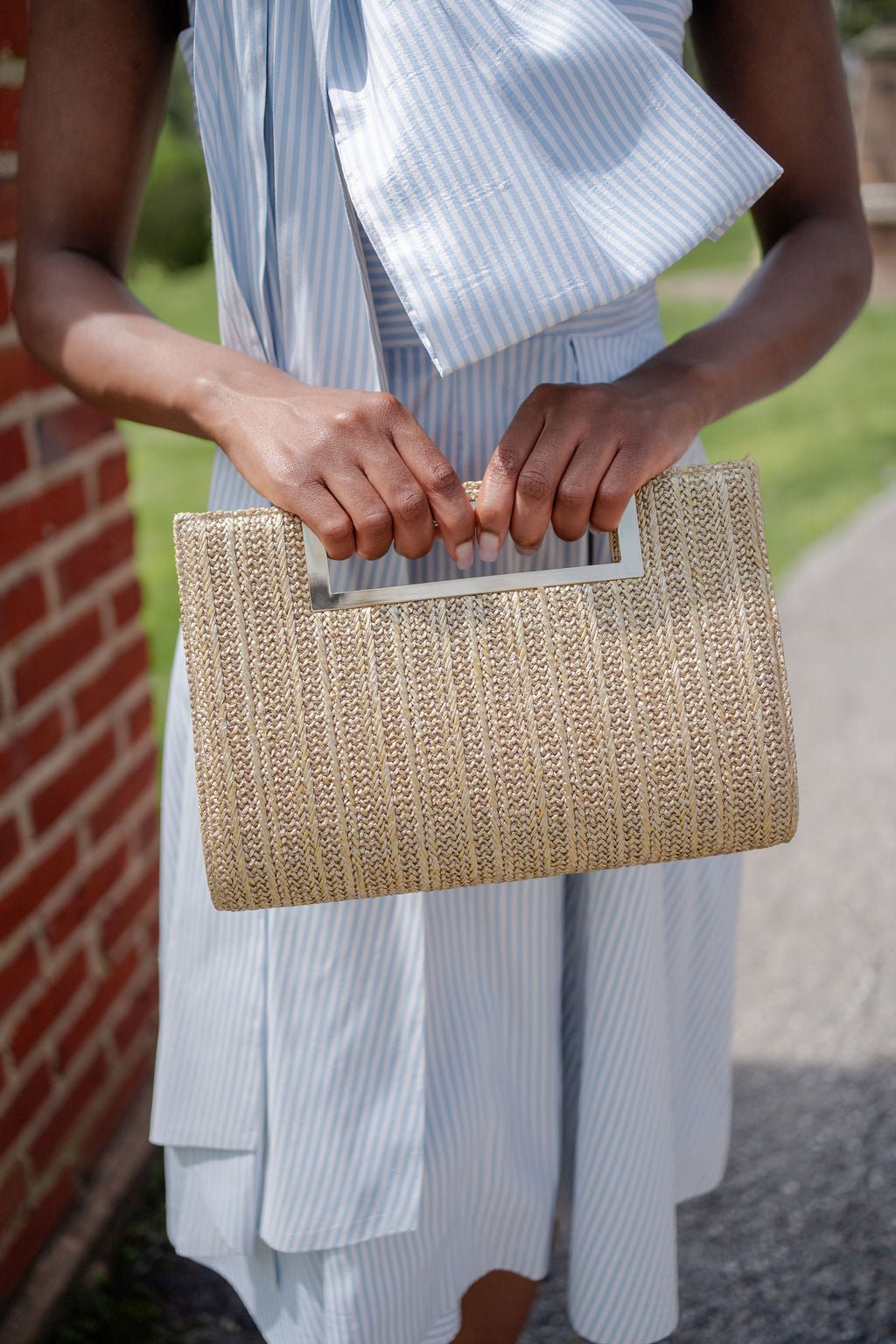 Chloe Clutch - Gold Straw