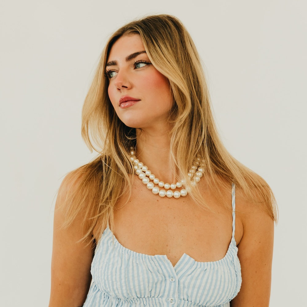 Chunky Three Piece Pearl Necklace - Bexa Boutique