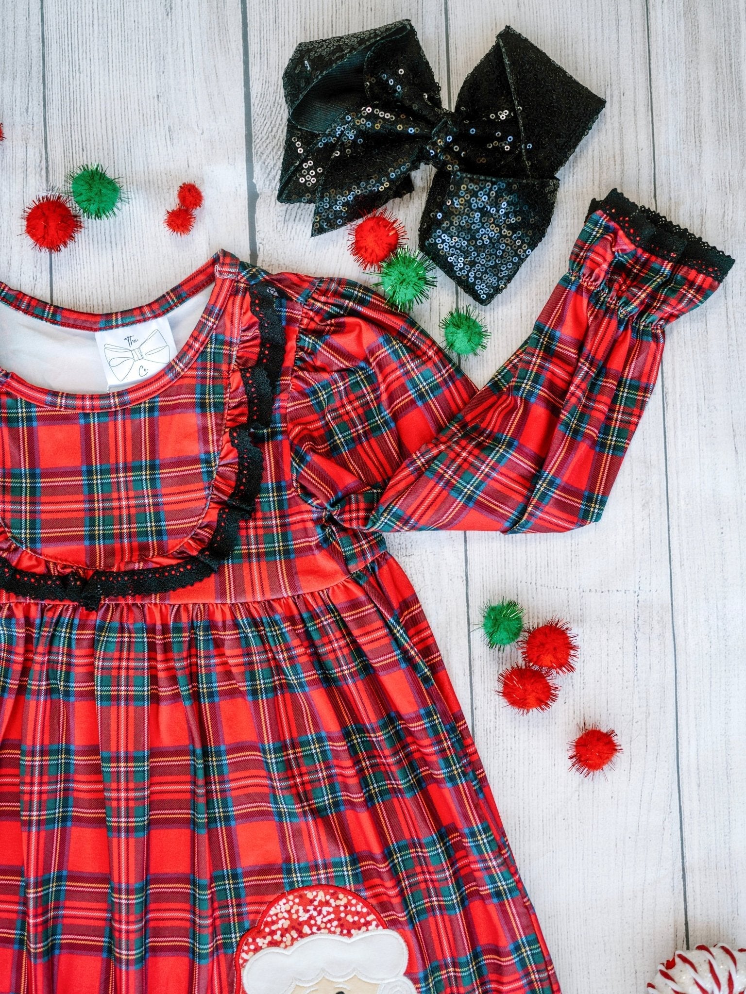 Classic Red Plaid Santa Dress