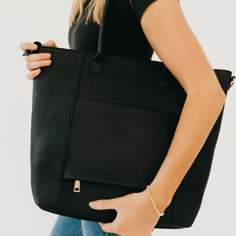 Courtney Checkered Tote - Checkered Black - Bexa Boutique