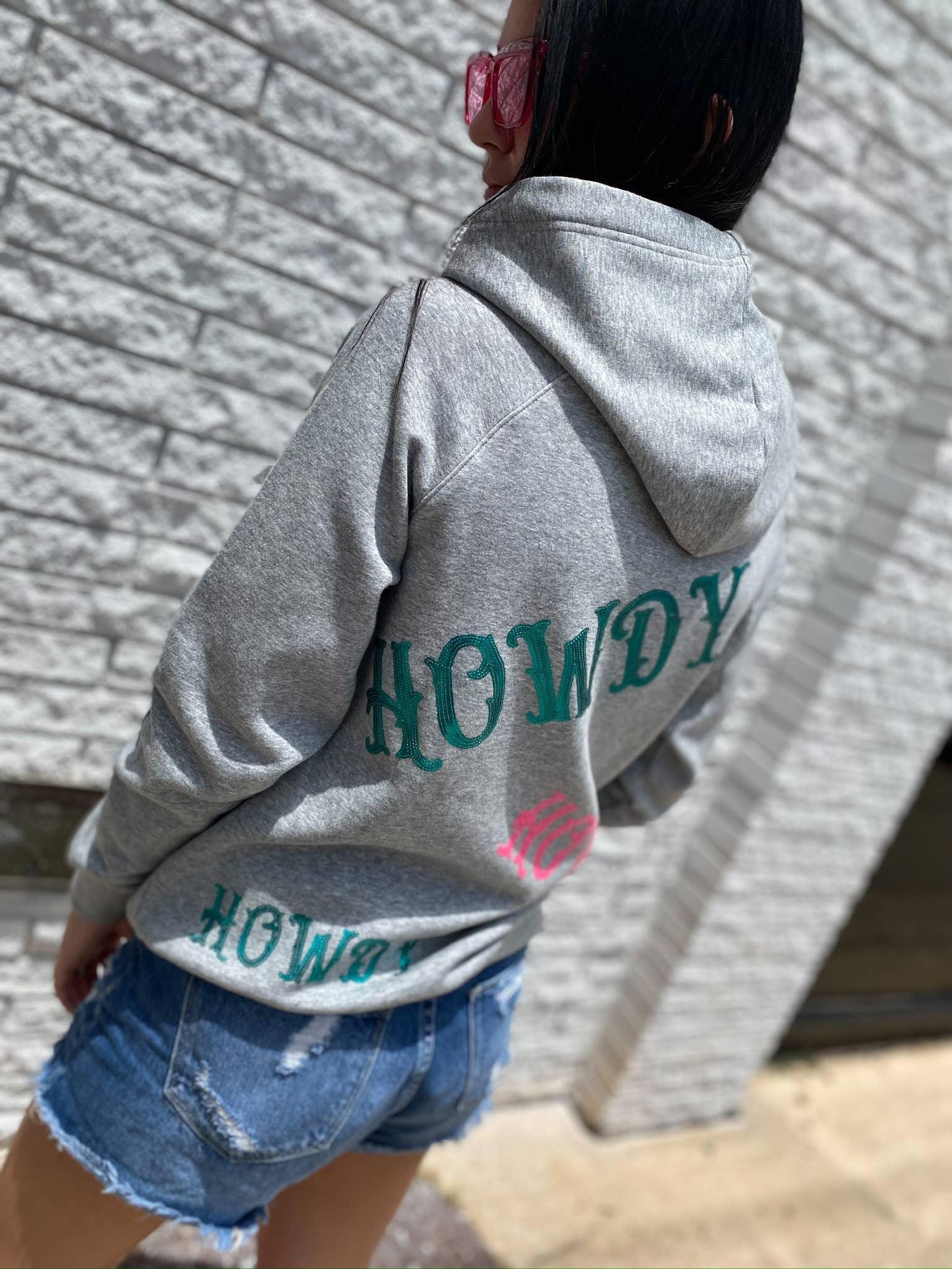 Howdy Howdy Howdy Sequin Embellished Hoodie