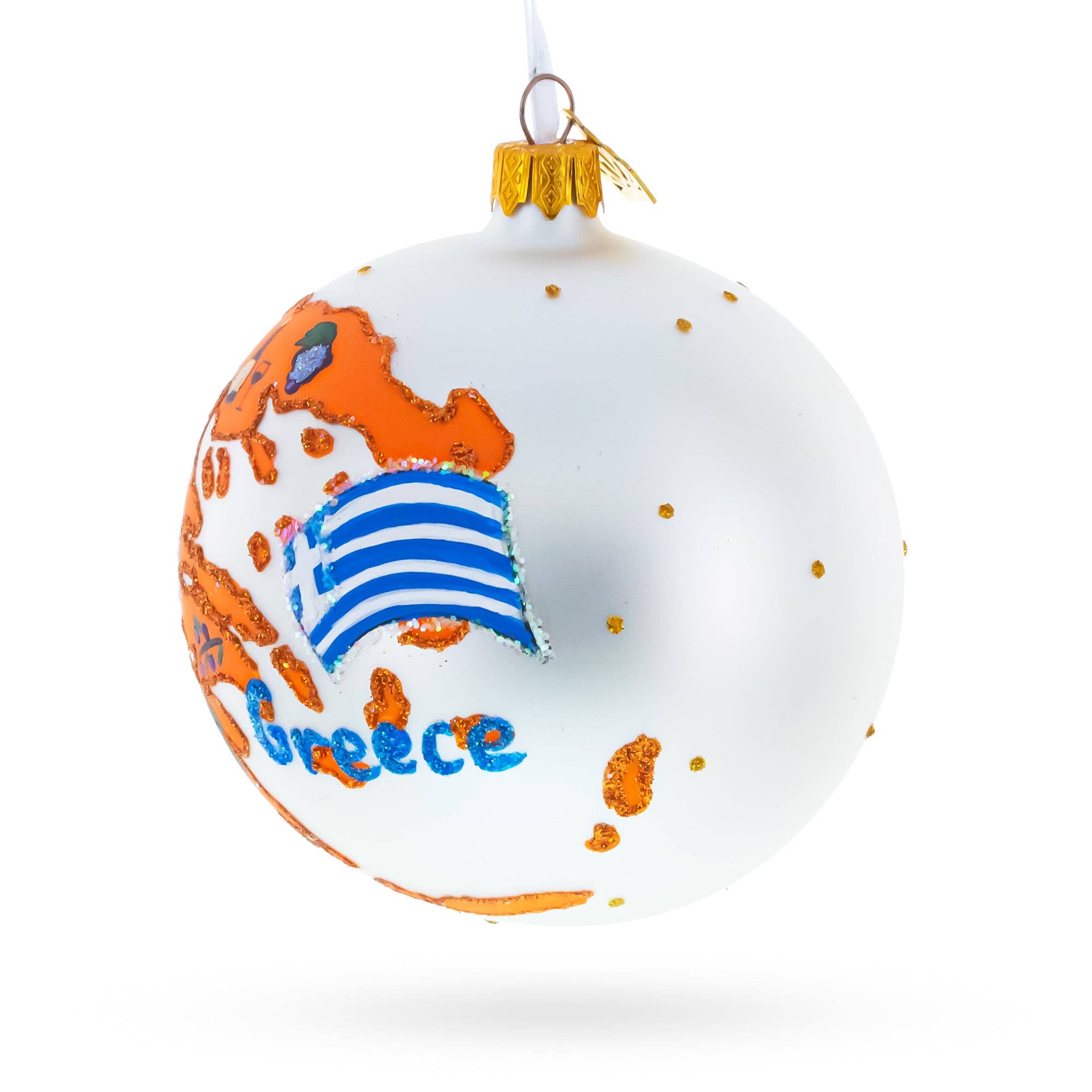 Greece Landmarks and Symbols Glass Ornament