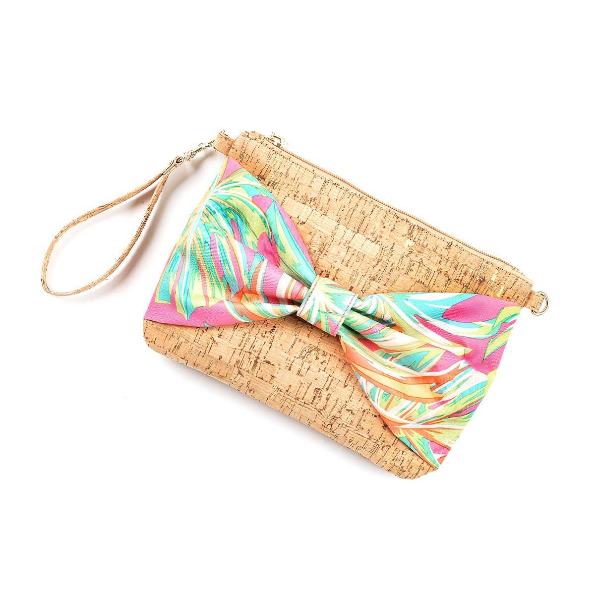 Let's Get Tropical Bow Cork Wristlet