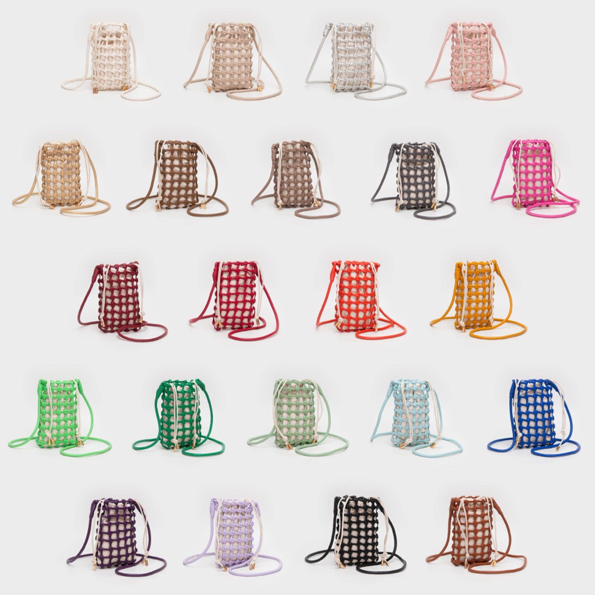 TG10626 Cara Mini Woven Drawstring Crossbody Bag - Gray - Bexa Boutique