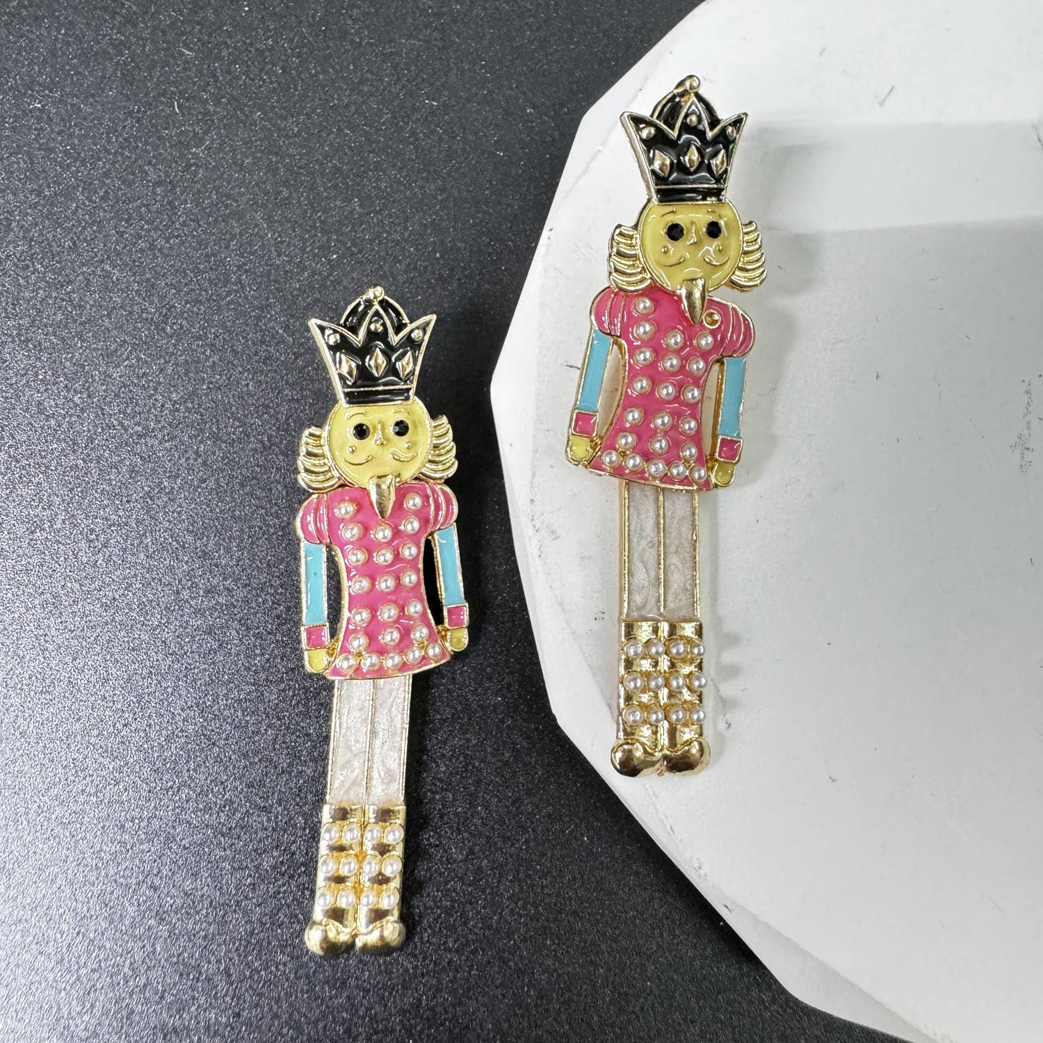 Nutcracker Pearl Alloy Earrings