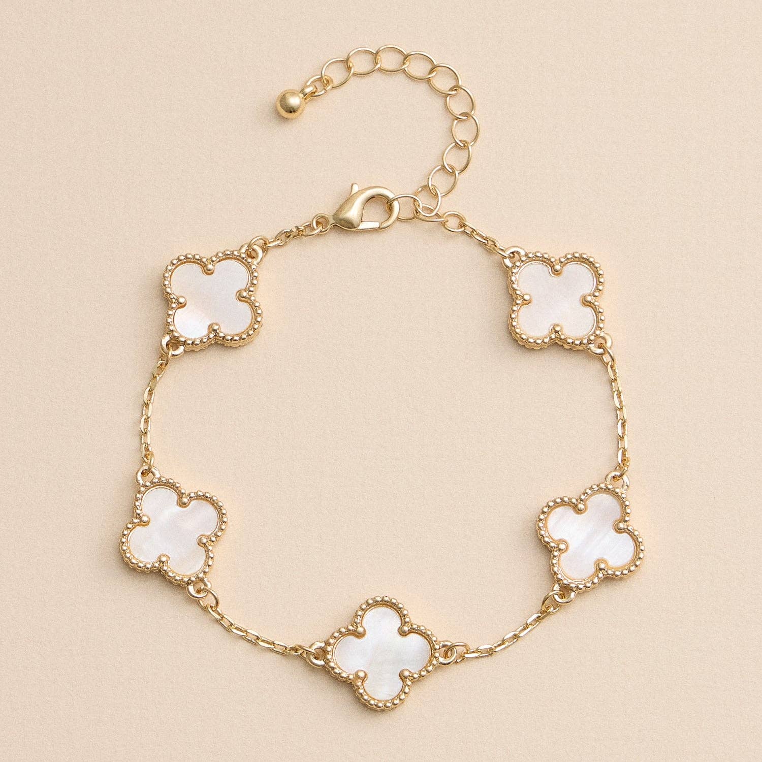 Multi Floral Shape Charm Bracelet in Shell