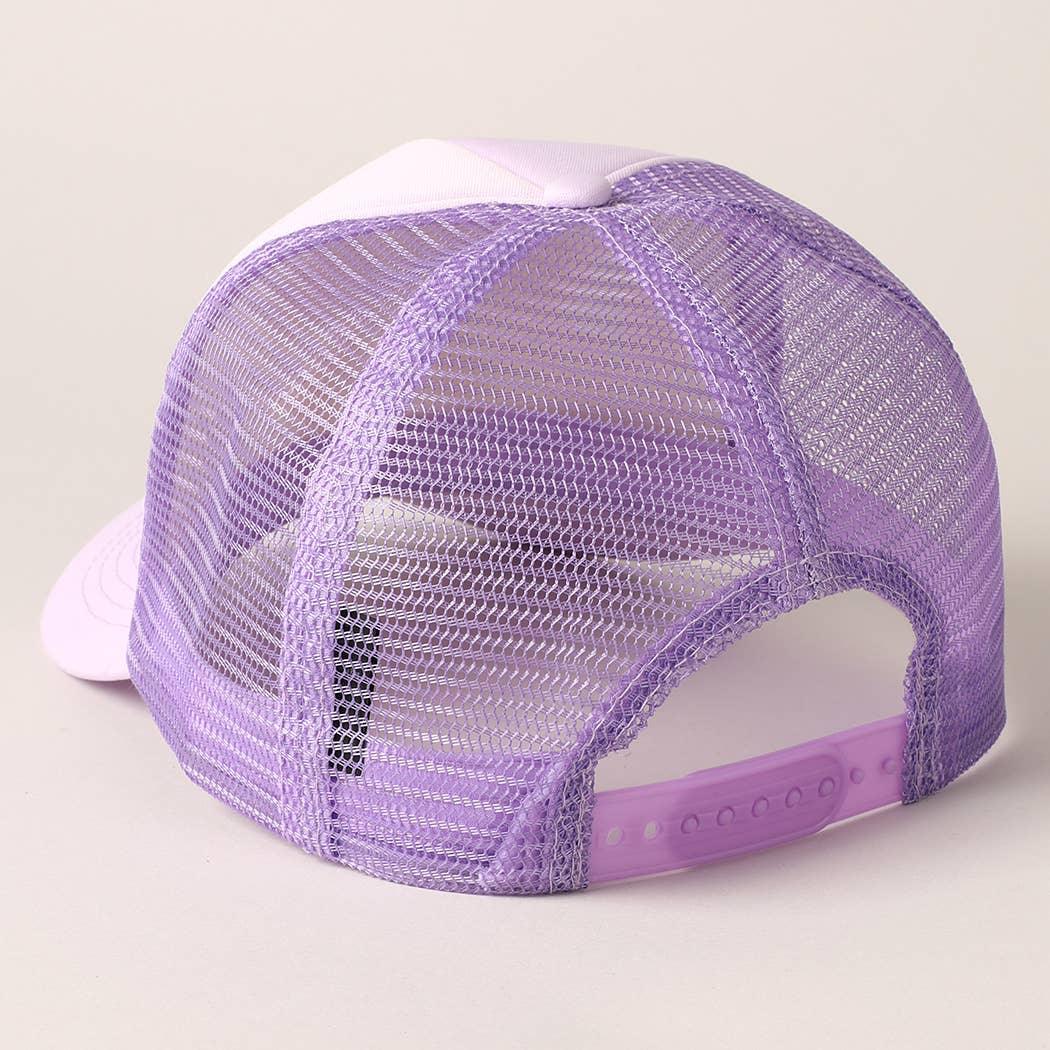 Rhinestone Bow Patch Foam Mesh Back Trucker Hat