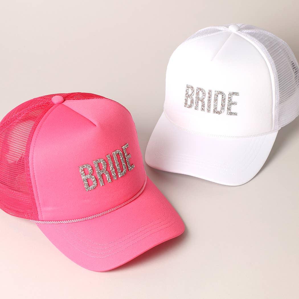 Glitter Letter Bride Patch Foam Trucker Hat