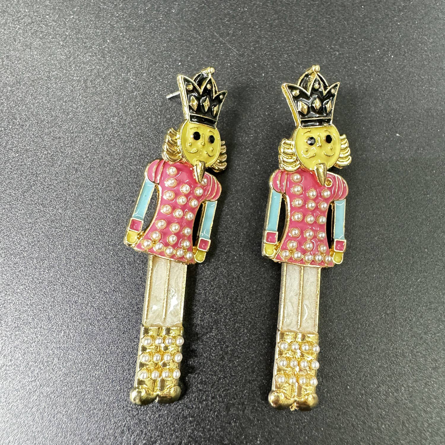 Nutcracker Pearl Alloy Earrings