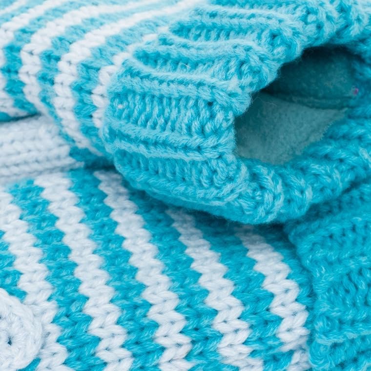 Kids Kitty Cat Stripe Knit Mittens - Soft, Fleece Lined, For Toddlers and Children of All Ages