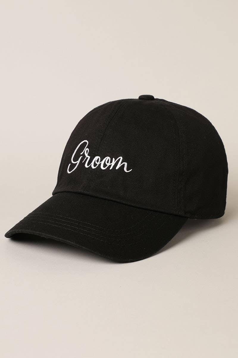 Groom Lettering Embroidery Baseball Cap