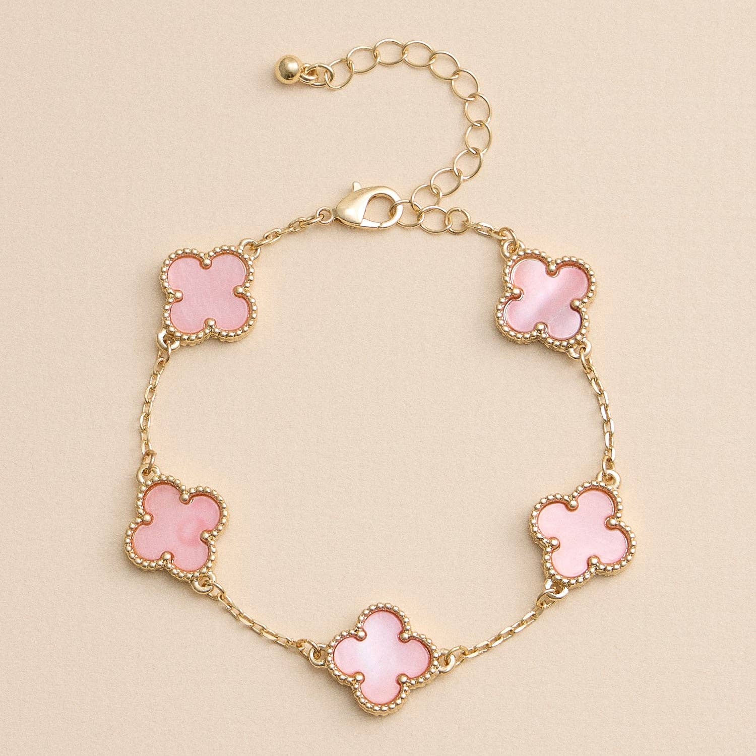 Multi Floral Shape Charm Bracelet in Shell