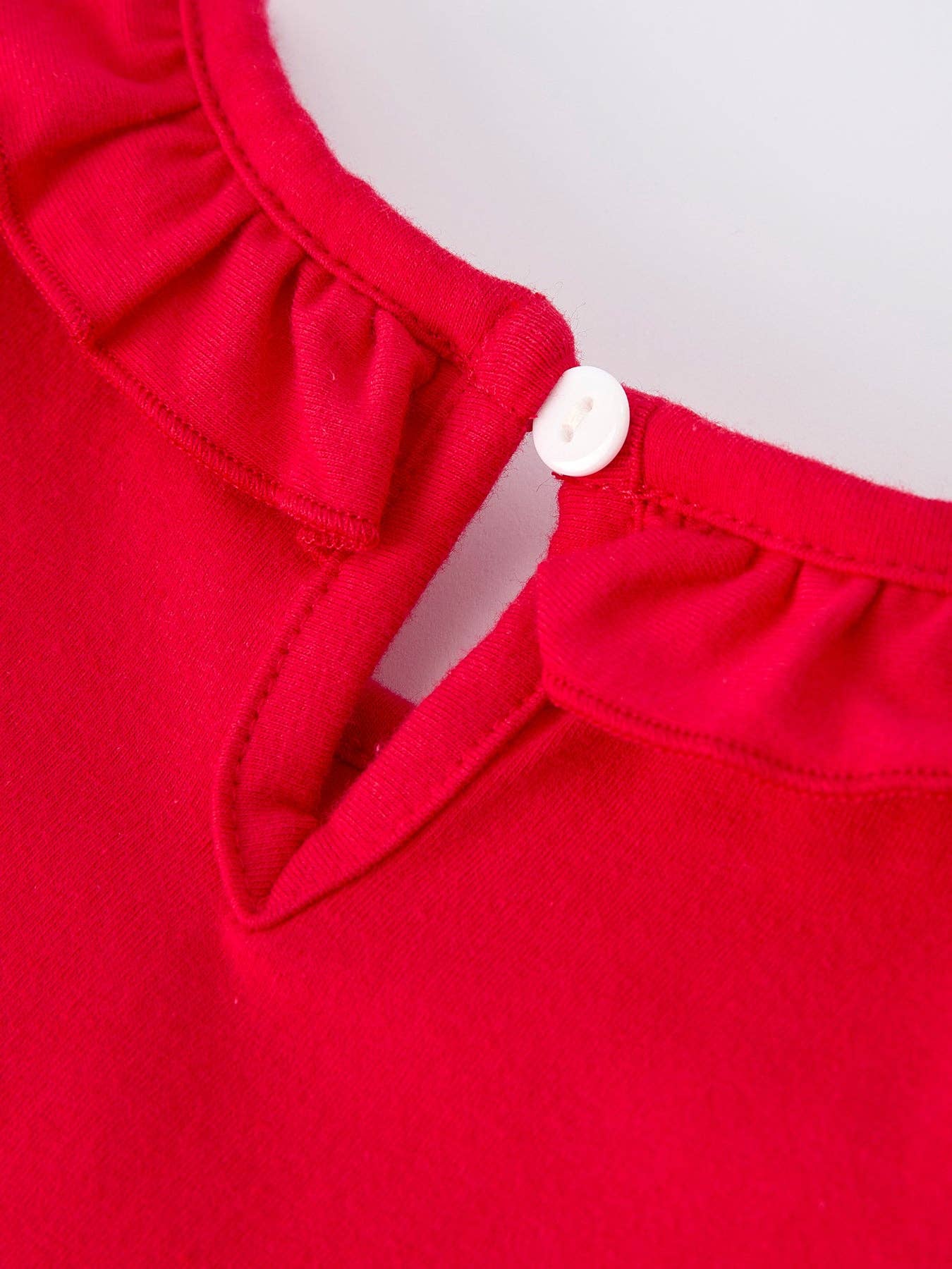 Christmas Smocked Embroidery Girls Dress with Pink Ribbon Ties