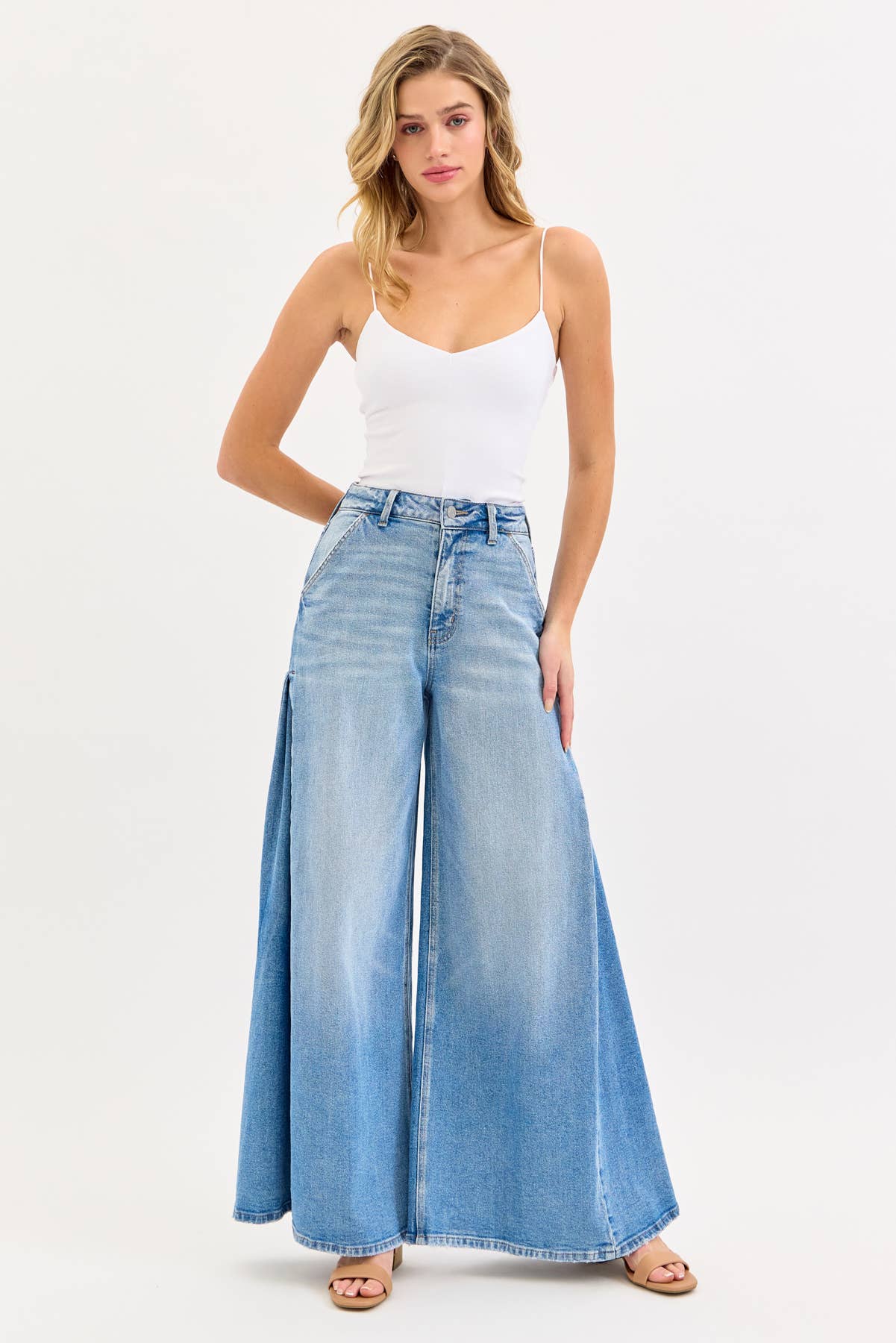 Cello High Rise Super Wide Leg jeans