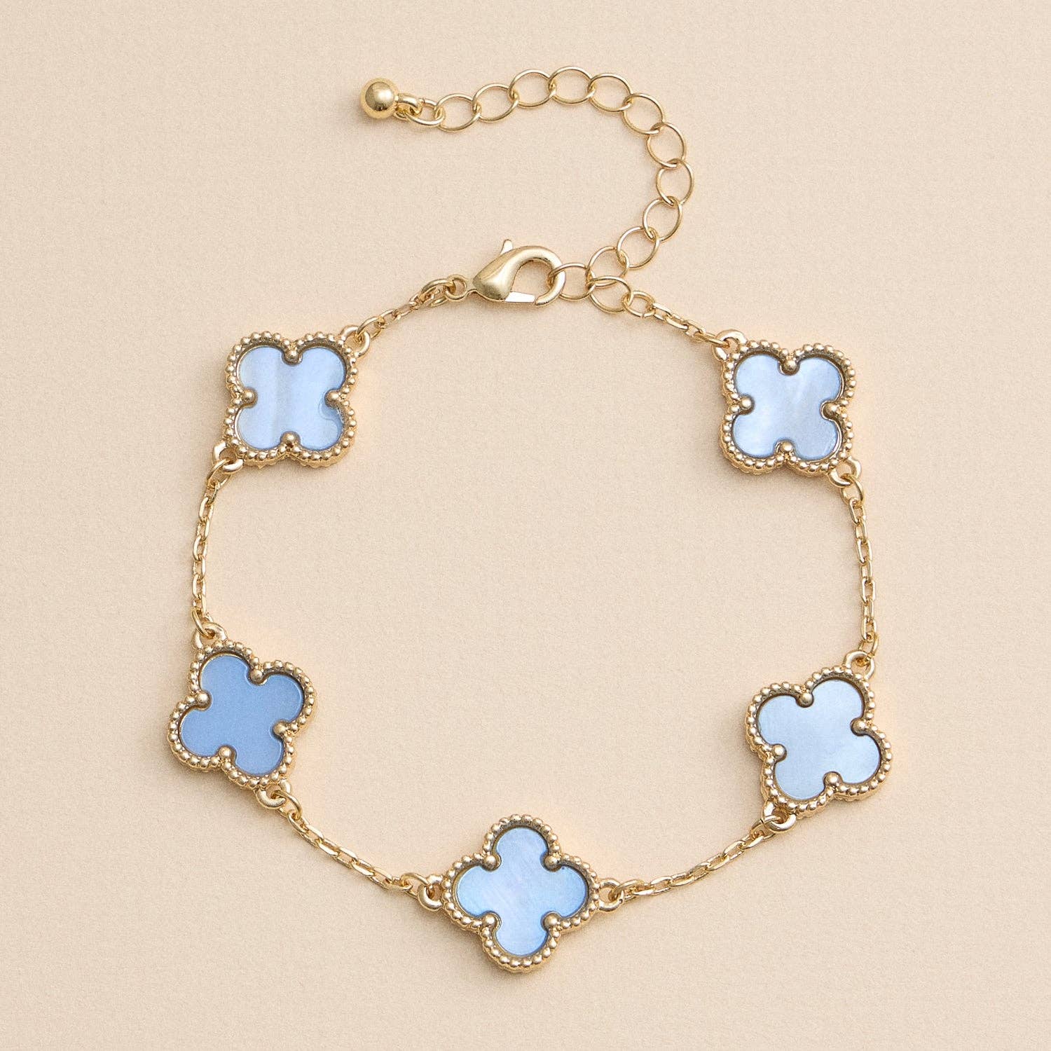 Multi Floral Shape Charm Bracelet in Shell