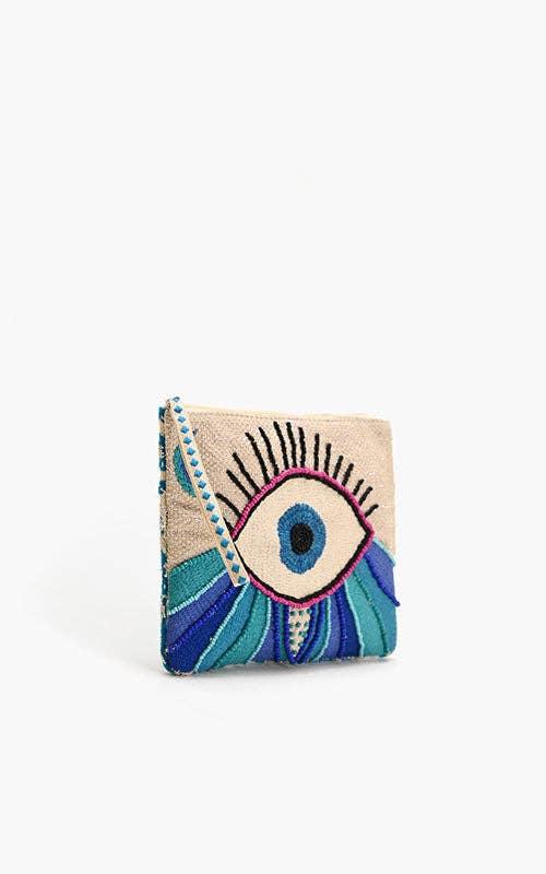 Wanderlust Evil Eye Beaded Clutch