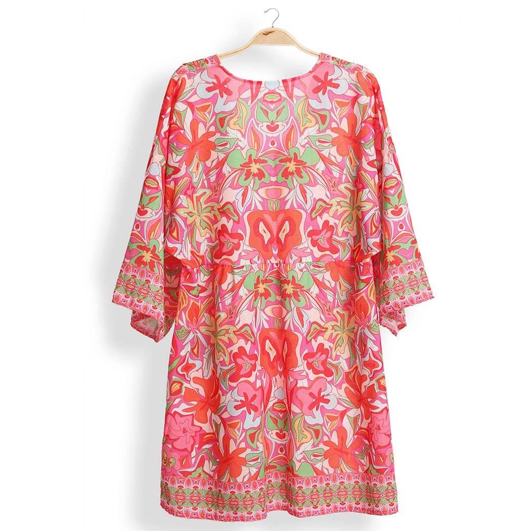 Floral Print Summer Cover-Up Dress