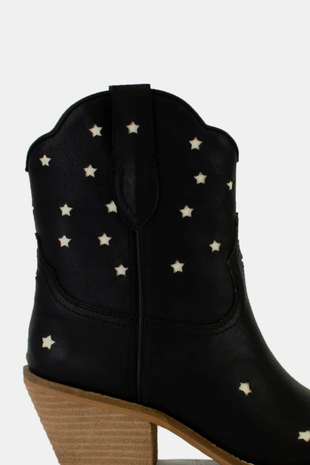 Faux Leather Star-Shaped Cutouts Boots