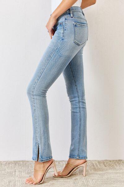 Kancan Full Size Mid Rise Y2K Slit Bootcut Jeans - Medium - Bexa Boutique