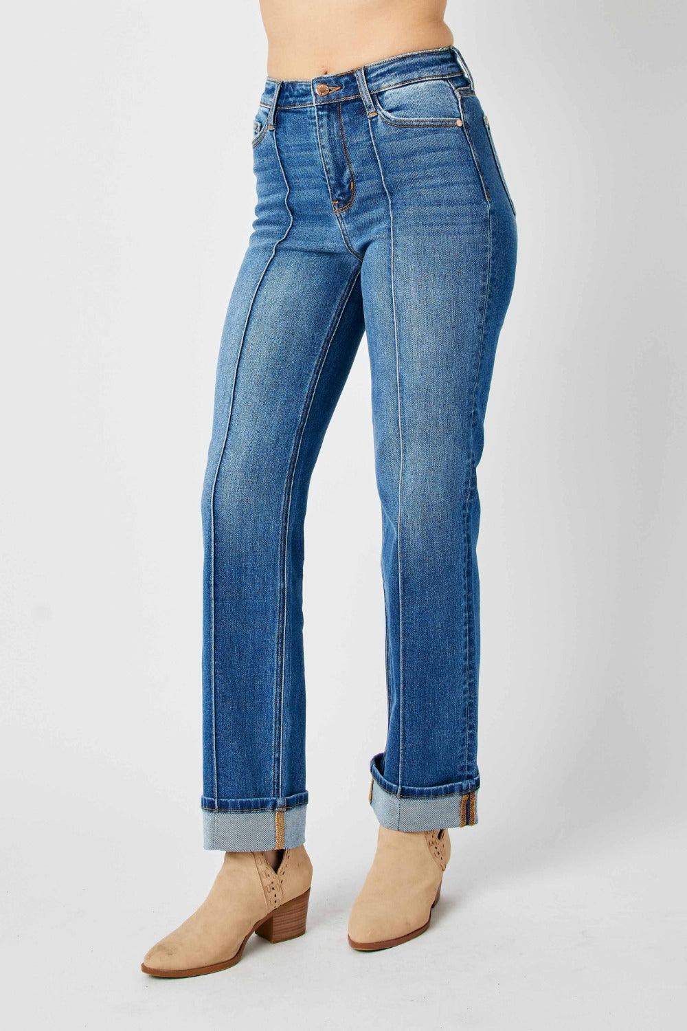 Judy Blue Full Size High Waist Front Front Seam Straight Jeans