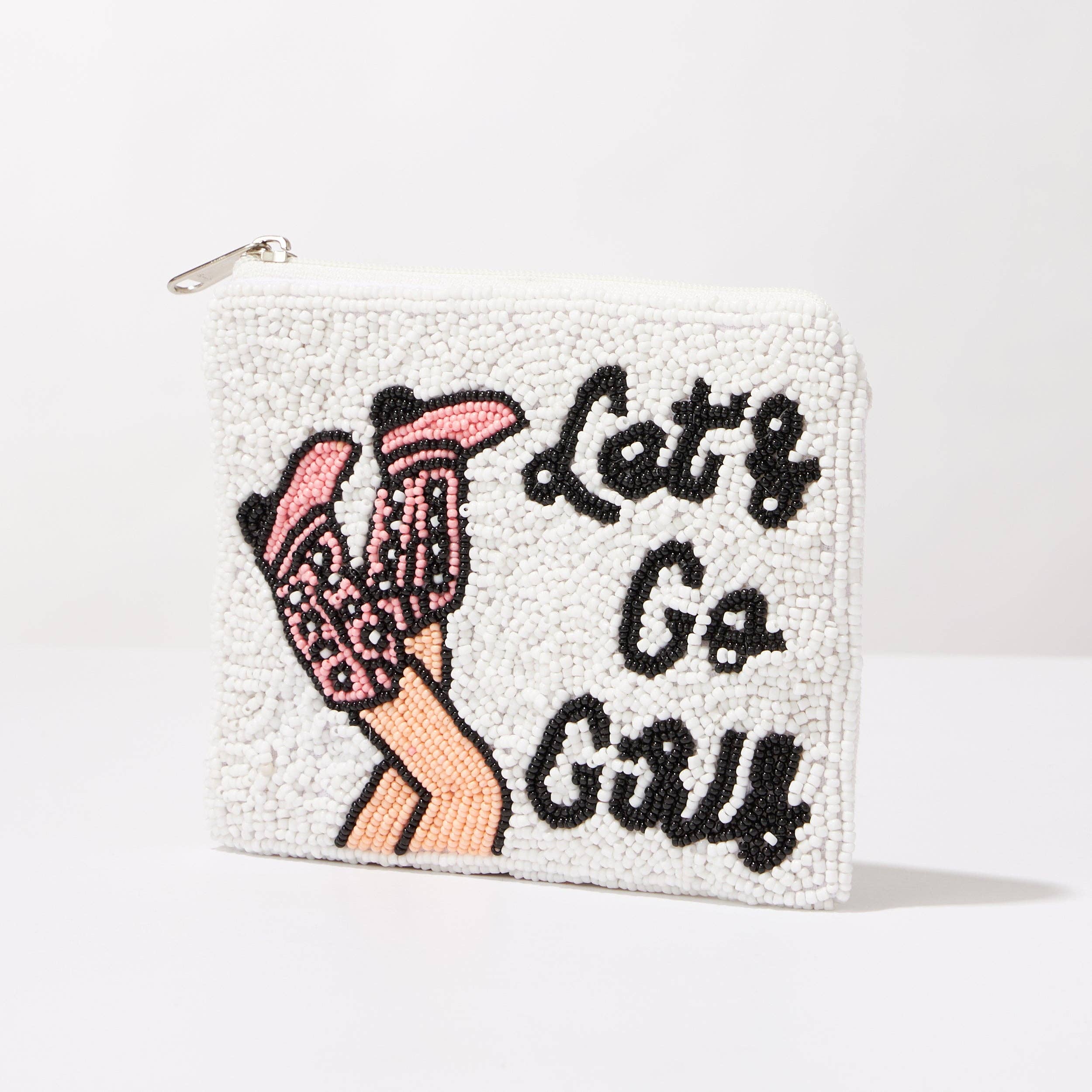 'Let's Go Girls' Seed Beads Canvas Pouch