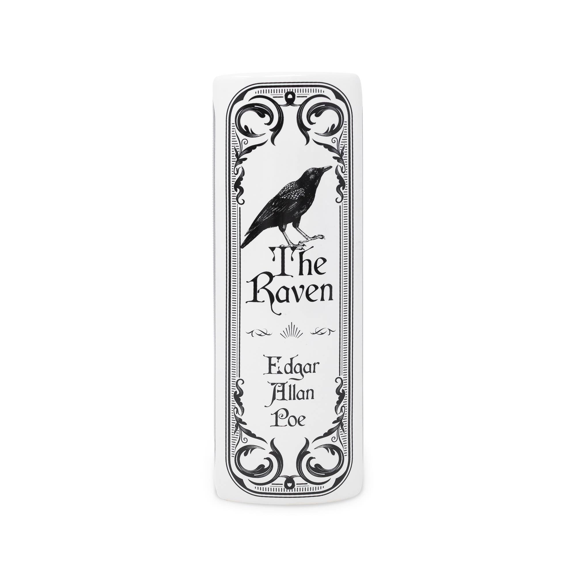 Large Book Vase, The Raven - White