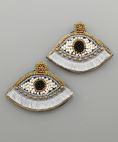 Evil Eye Fan Earrings