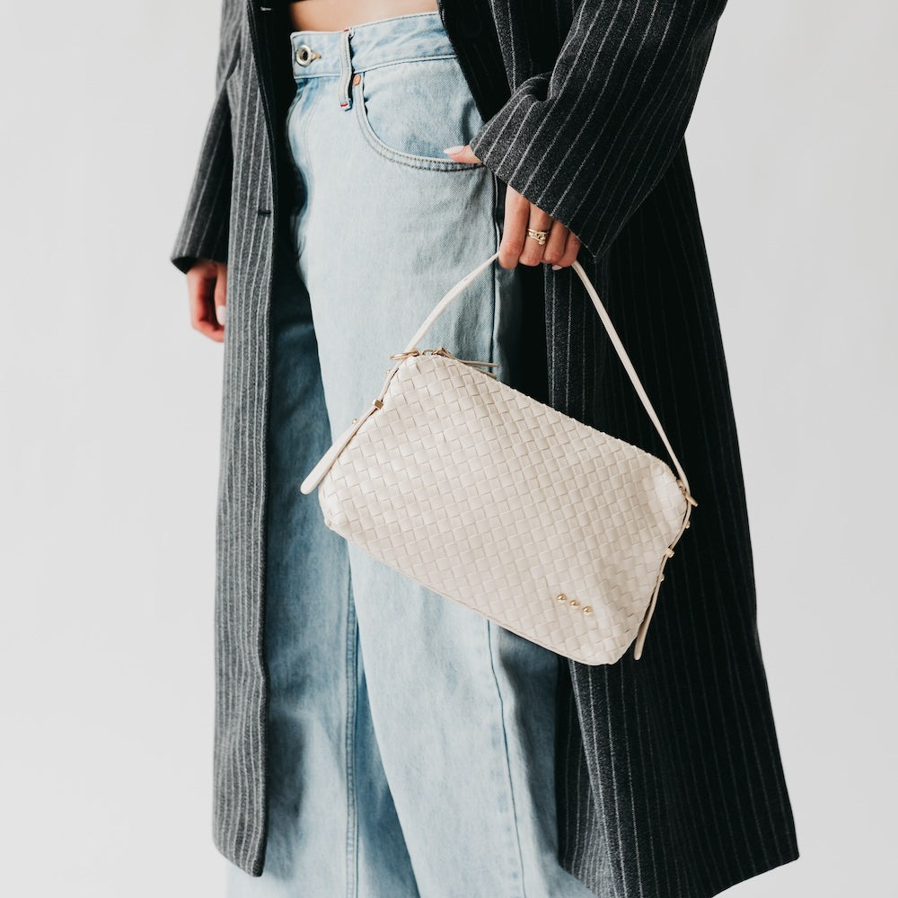 Harper Hobo Woven Shoulder Bag - Black - Bexa Boutique