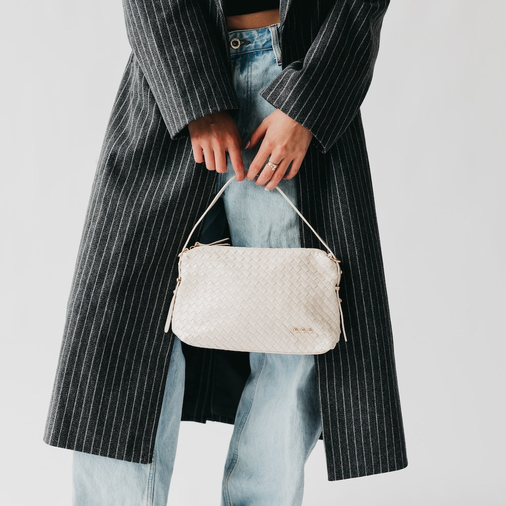 Harper Hobo Woven Shoulder Bag - Black - Bexa Boutique