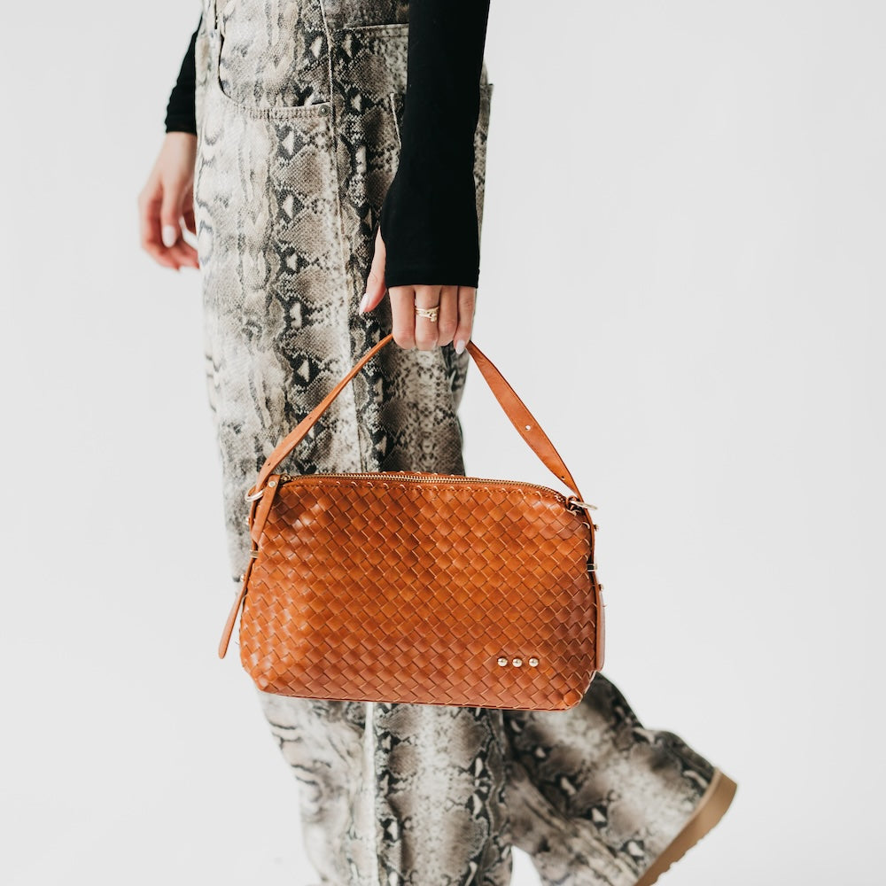 Harper Hobo Woven Shoulder Bag - Black - Bexa Boutique