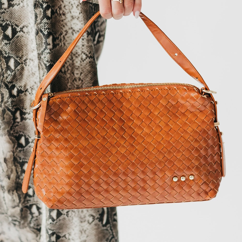 Harper Hobo Woven Shoulder Bag - Black - Bexa Boutique