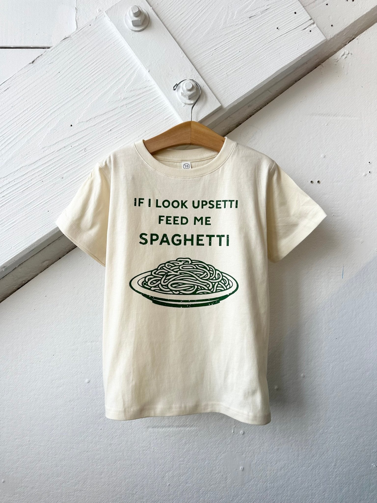 If I Look Upsetti Feed Me Spagetti, kids pasta graphic shirt