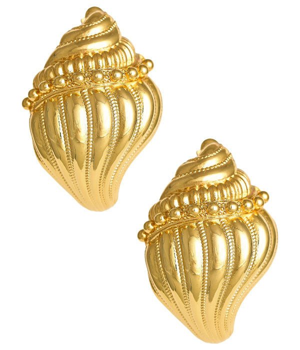 James Conch Shell Earring - 18k Plated Gold - Belle of the Ball Collection - Bexa Boutique