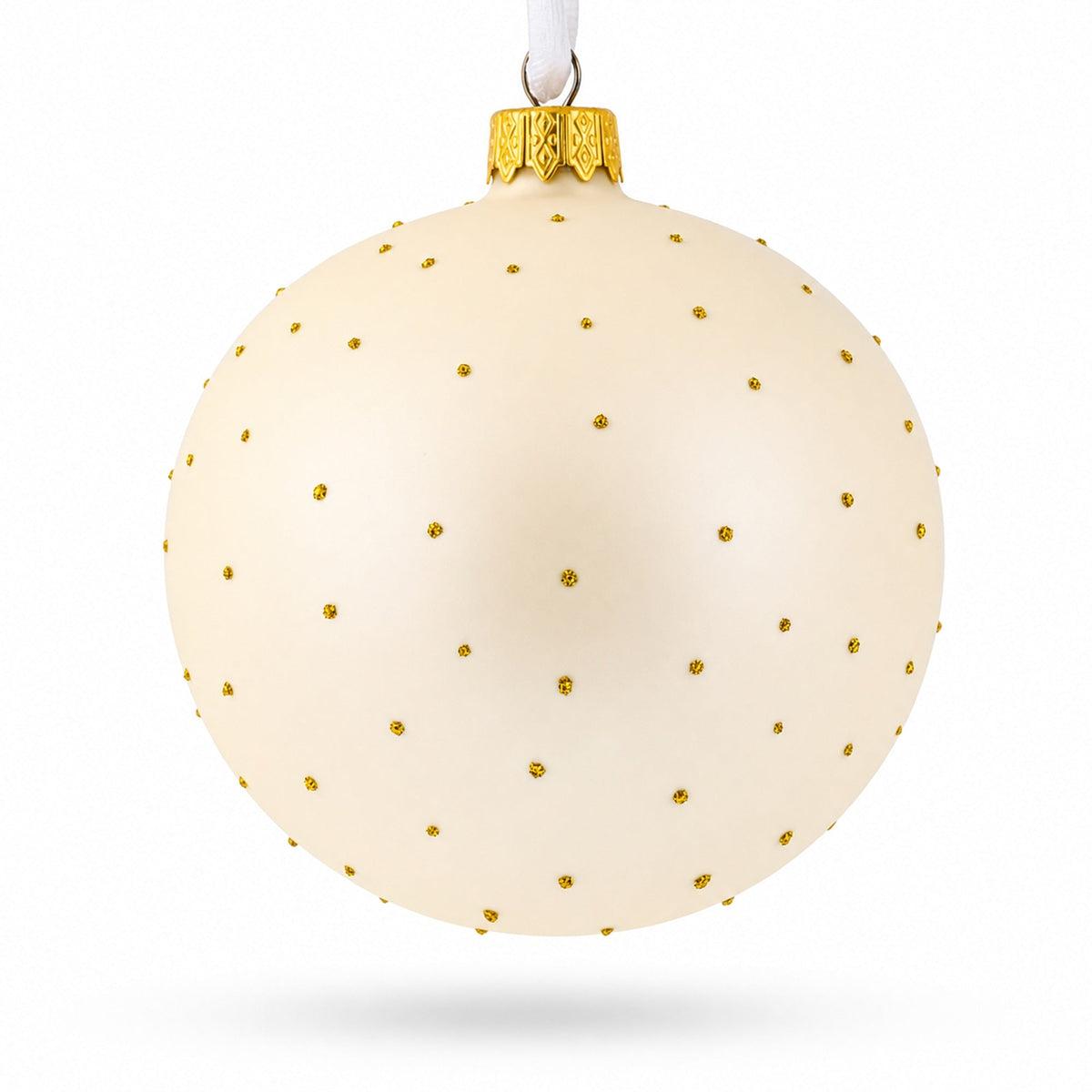 Doves and Wedding Ring Glass Ball Christmas Ornament 4 Inches