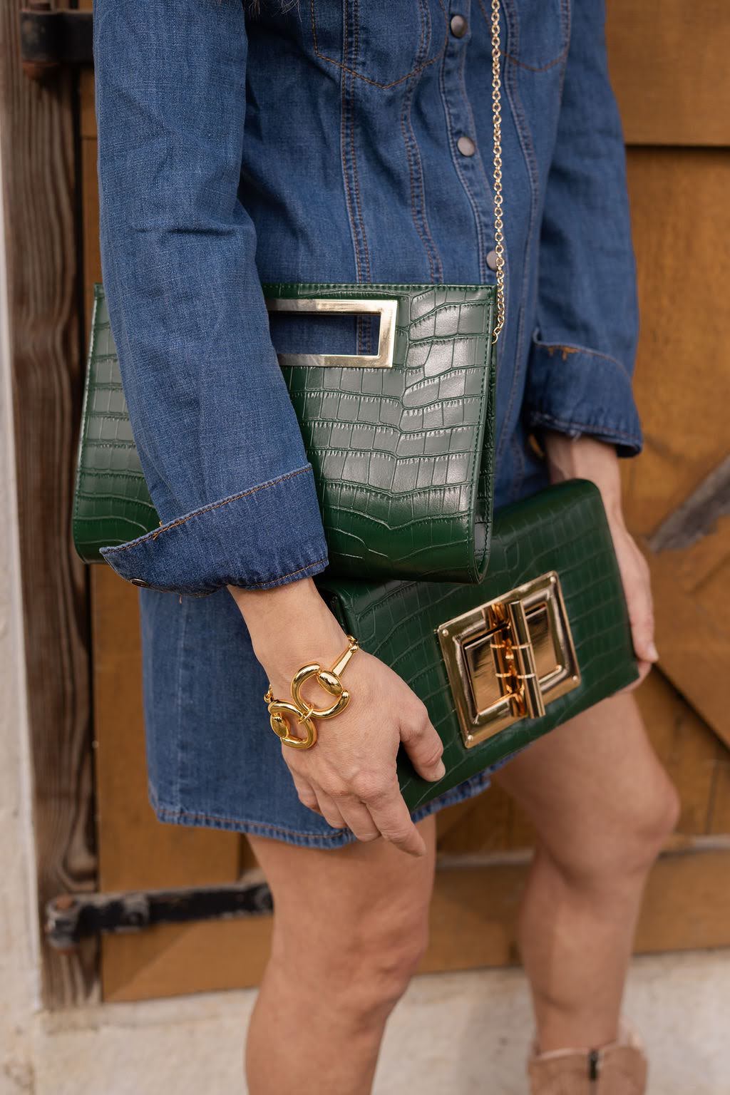 Chloe Croc Clutch