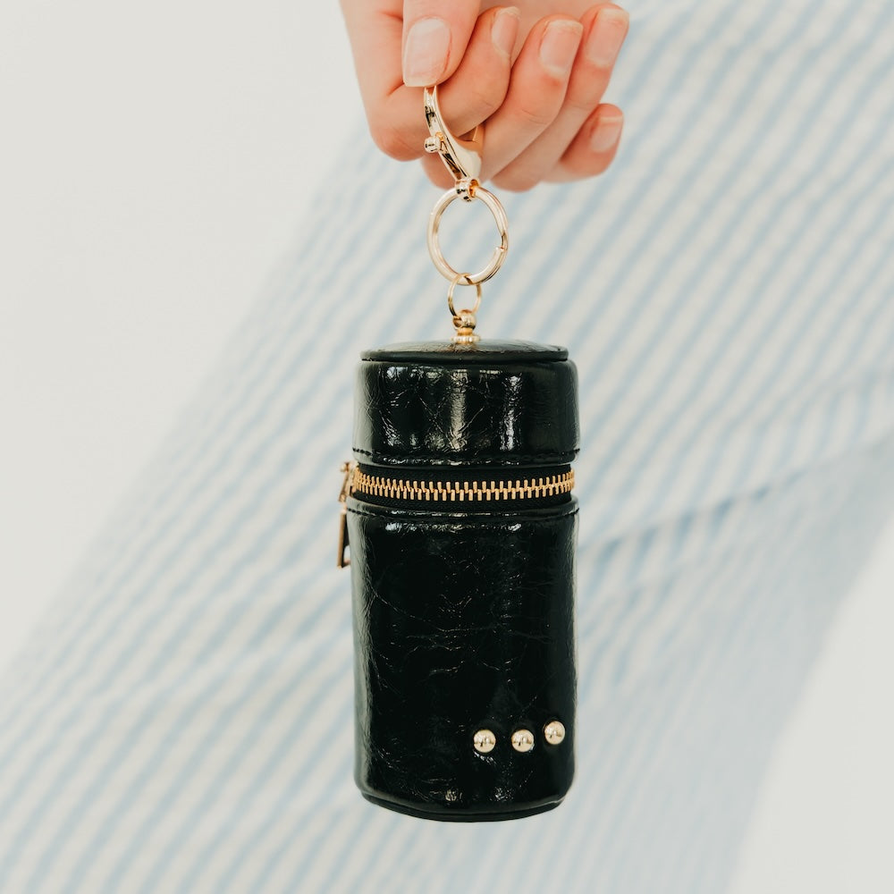 Lipstick Case Bag Charm - Black - Bexa Boutique