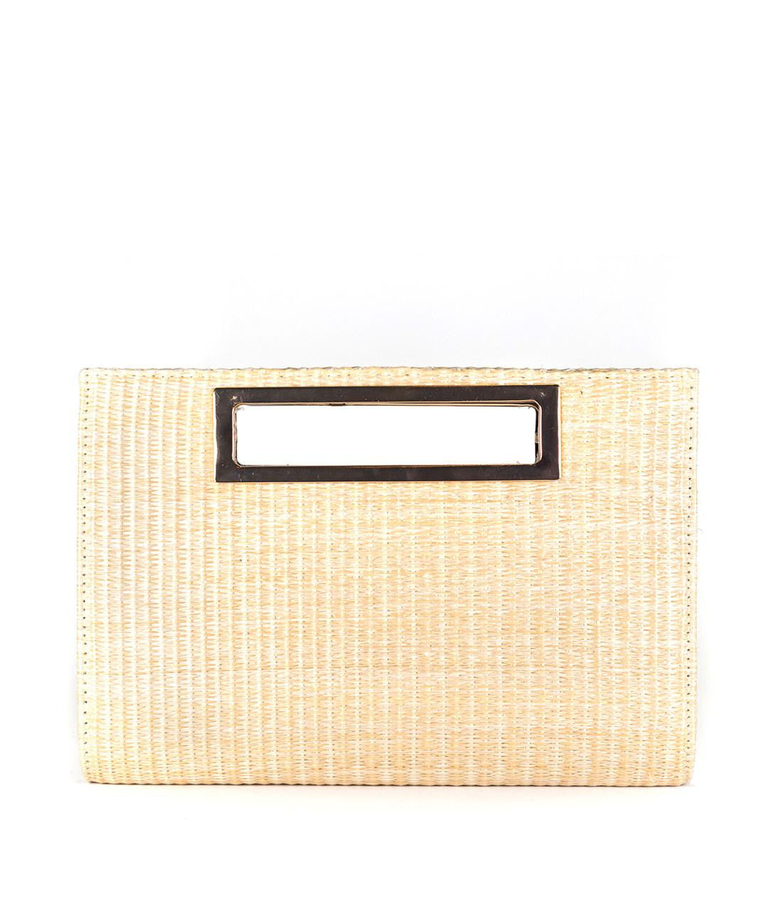 Chloe Clutch - Straw - Gold Charm