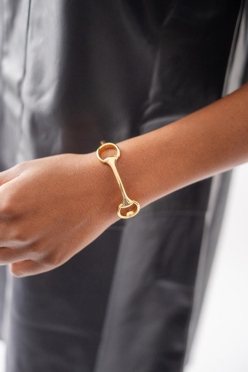 Gold Horse Bit Cuff - 18k Plated - Bexa Boutique